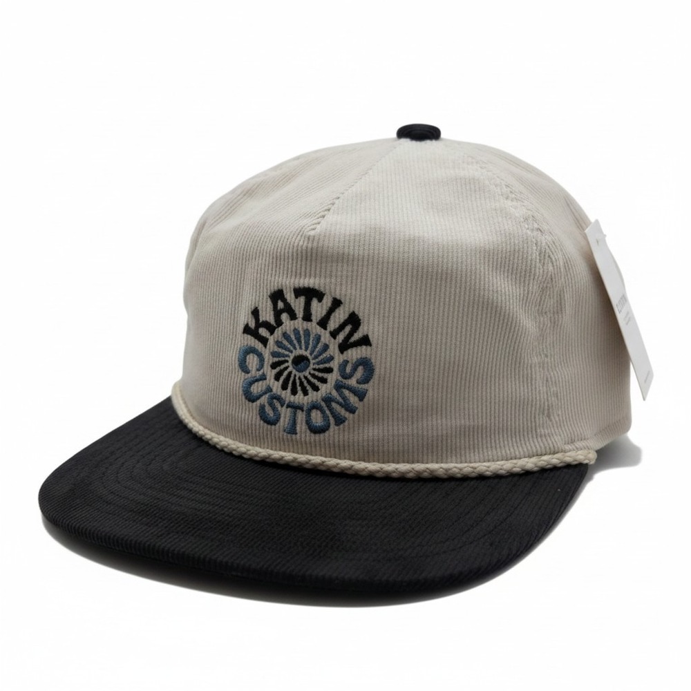 Katin Customs Wilona Corduroy Snapback Hat Cream Navy Blue FA25HTWIL-WHIB OS